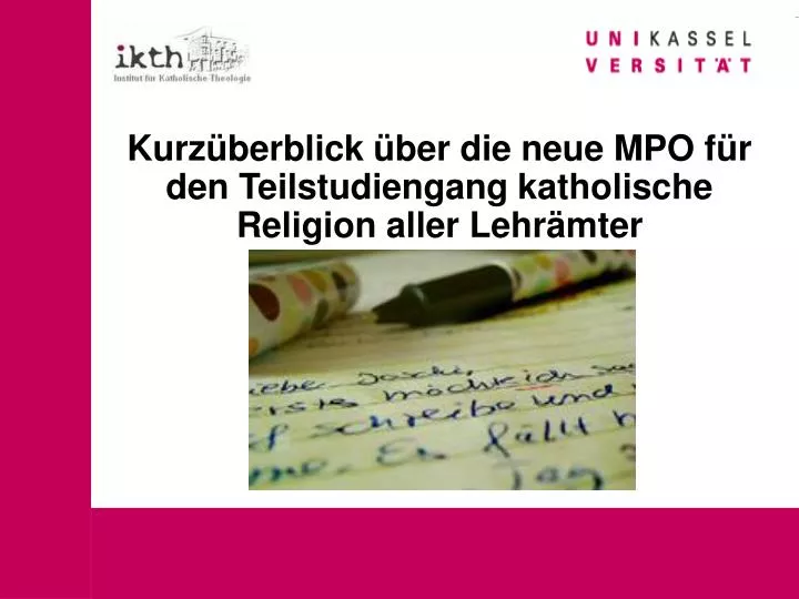 kurz berblick ber die neue mpo f r den teilstudiengang katholische religion aller lehr mter