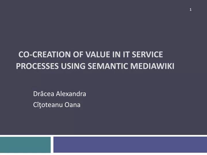 co creation of value in it service processes using semantic mediawiki