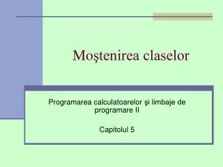 mo tenirea claselor