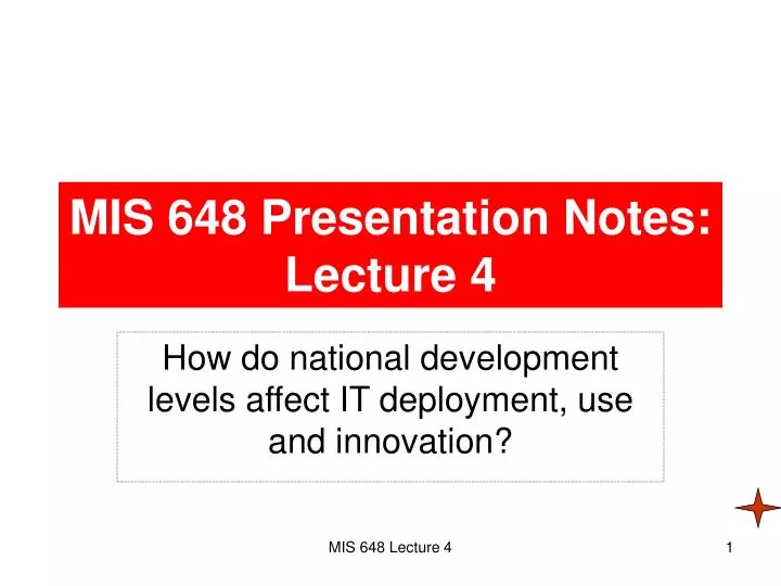 mis 648 presentation notes lecture 4