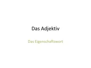 das adjektiv
