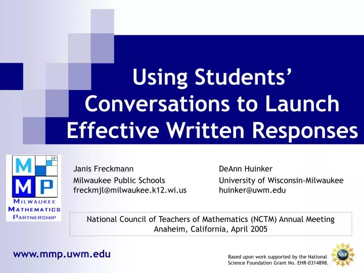 using students conversations to launch effective written responses
