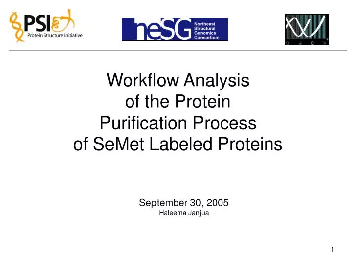 workflow analysis of the protein purification process of semet labeled proteins