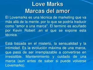 love marks marcas del amor