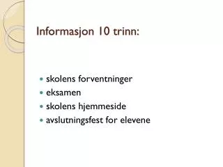 informasjon 10 trinn