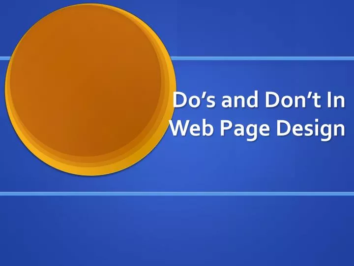 do s and don t in web page design