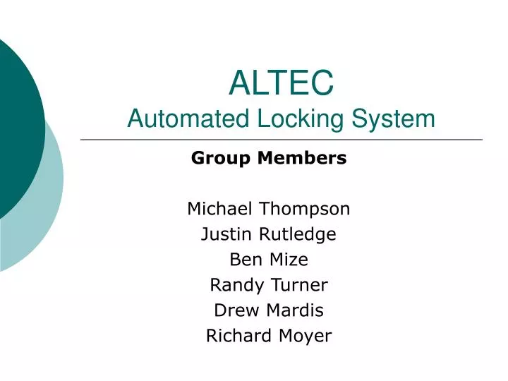 altec automated locking system