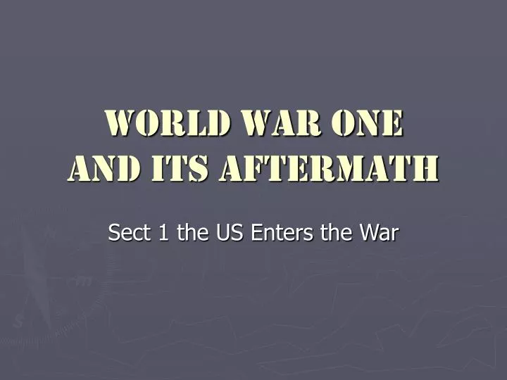 world war one and its aftermath