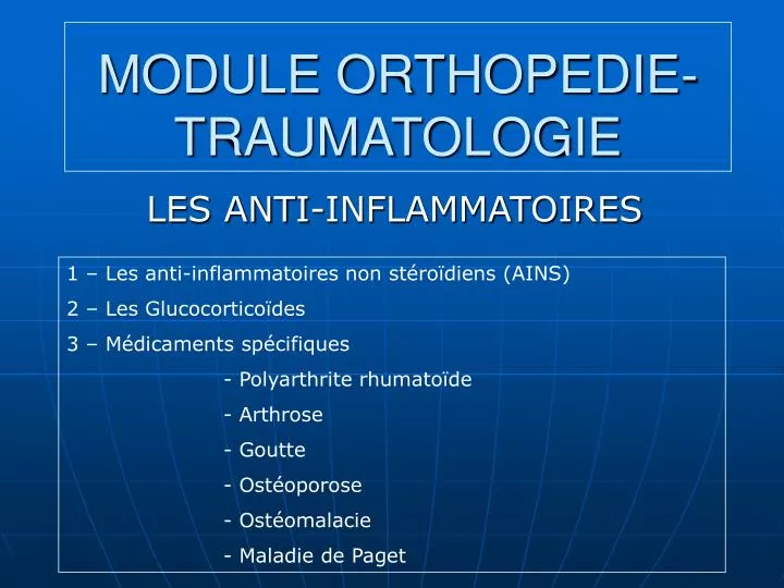 module orthopedie traumatologie