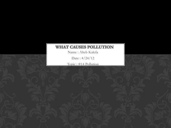 what causes pollution