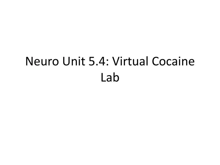 neuro unit 5 4 virtual cocaine lab