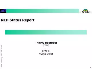 NED Status Report