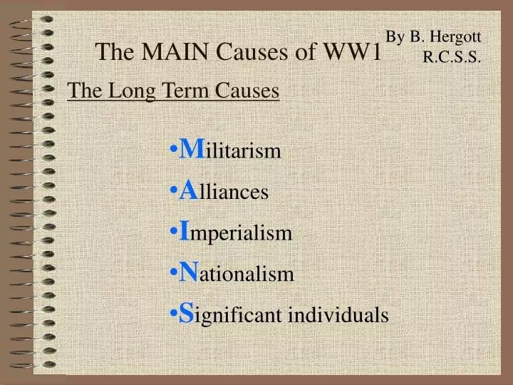 the main causes of ww1 the long term causes