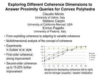Exploring Different Coherence Dimensions to Answer Proximity Queries for Convex Polyhedra