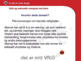vold og seksuelle overgrep mot barn