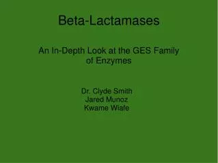 Beta-Lactamases