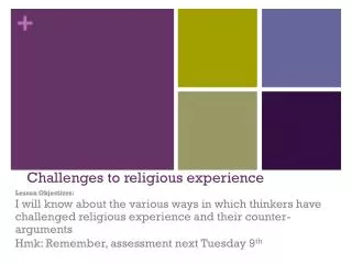 Challenges to religious experience