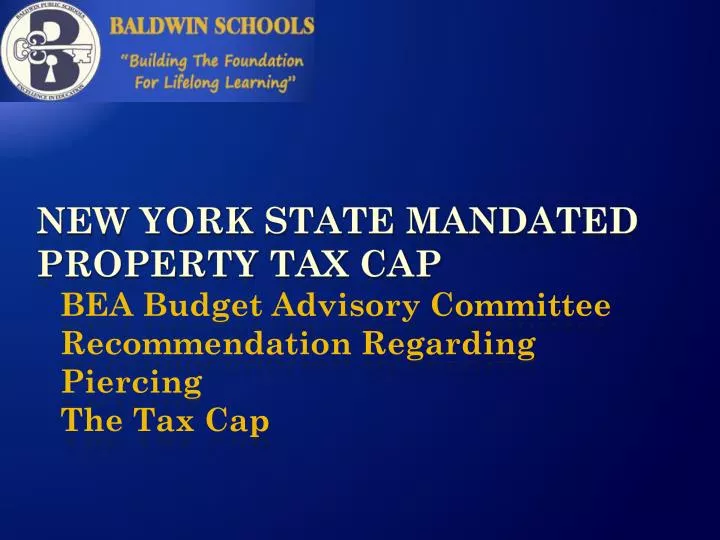 bea budget advisory committee recommendation regarding piercing the tax cap