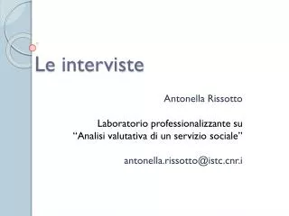 le interviste