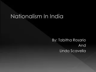 Nationalism In India