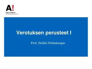 verotuksen perusteet i