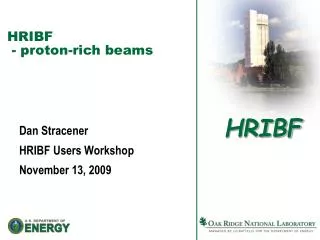 HRIBF - proton-rich beams