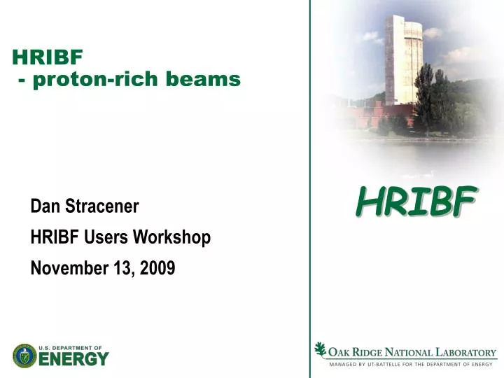 hribf proton rich beams