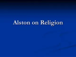 Alston on Religion