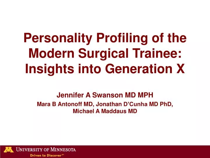 personality profiling of the modern surgical trainee insights into generation x