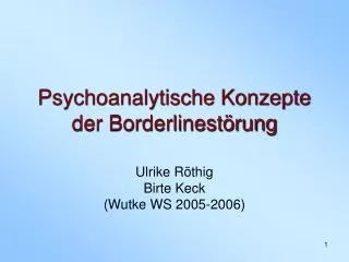 psychoanalytische konzepte der borderlinest rung