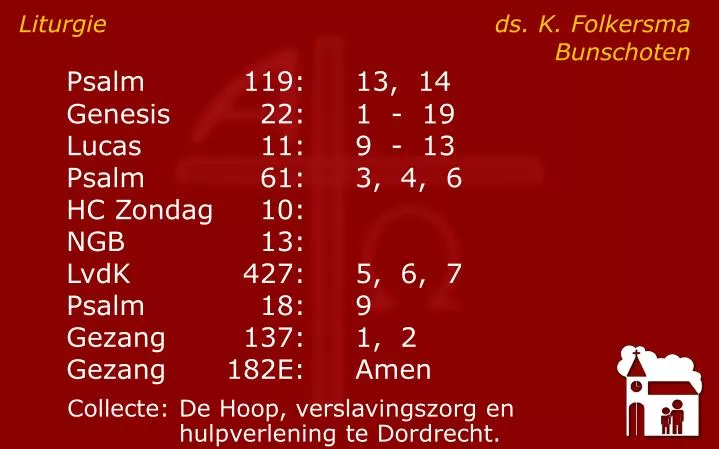 liturgie ds k folkersma bunschoten