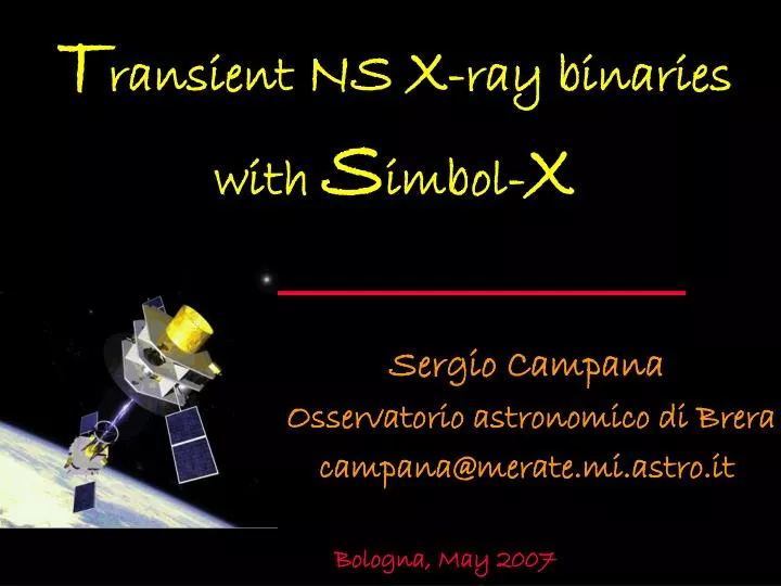 t ransient ns x ray binaries with s imbol x
