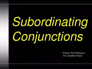 subordinating conjunctions