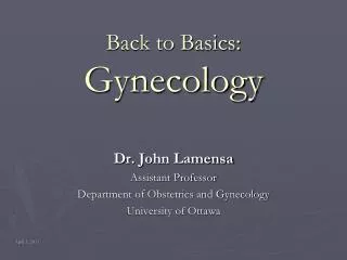 Back to Basics: Gynecology