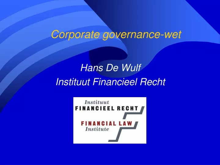corporate governance wet