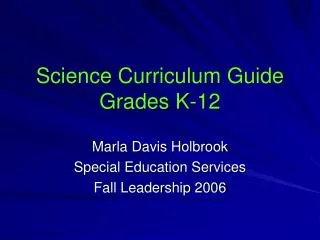 science curriculum guide grades k 12