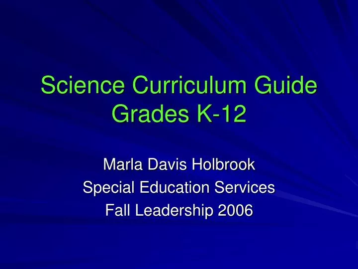science curriculum guide grades k 12