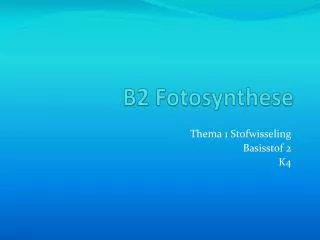 b2 fotosynthese