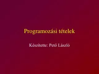programoz si t telek