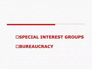 SPECIAL INTEREST GROUPS BUREAUCRACY