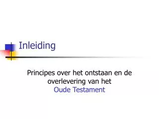 inleiding
