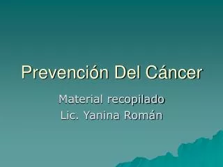 prevenci n del c ncer
