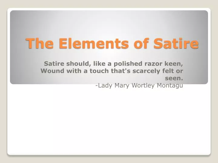 the elements of satire