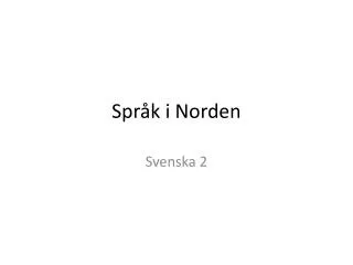 spr k i norden