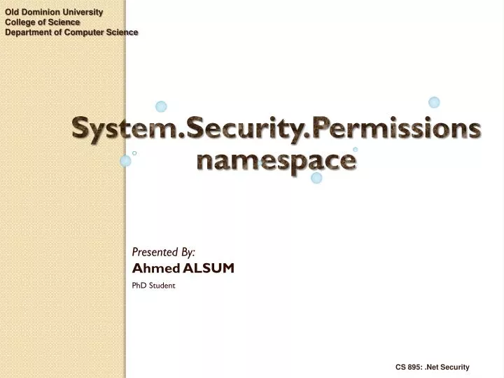 system security permissions namespace