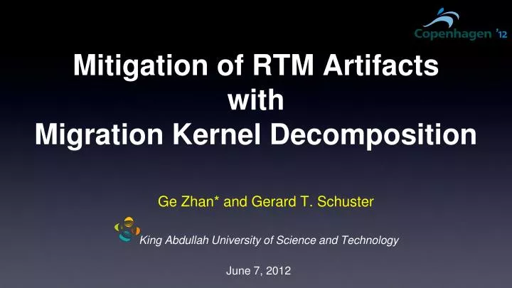 mitigation of rtm artifacts with migration kernel decomposition