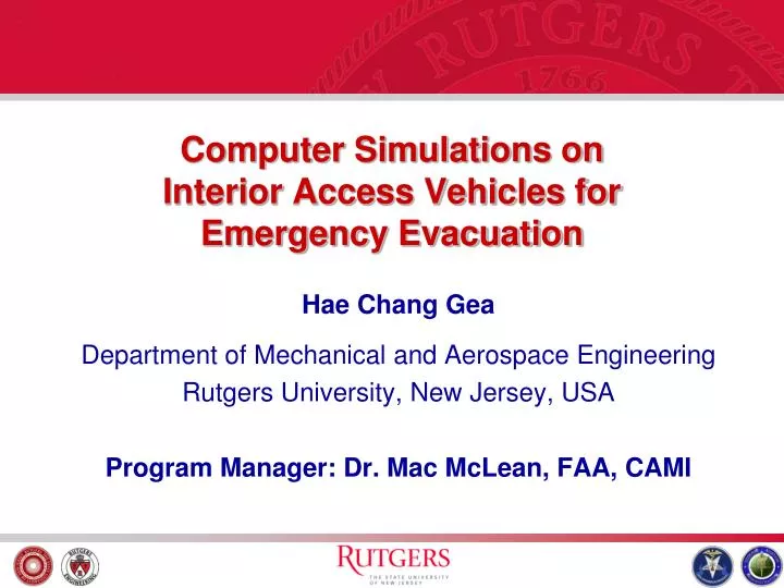 computer simulations on interior access vehicles for emergency evacuation