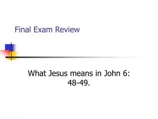 Final Exam Review