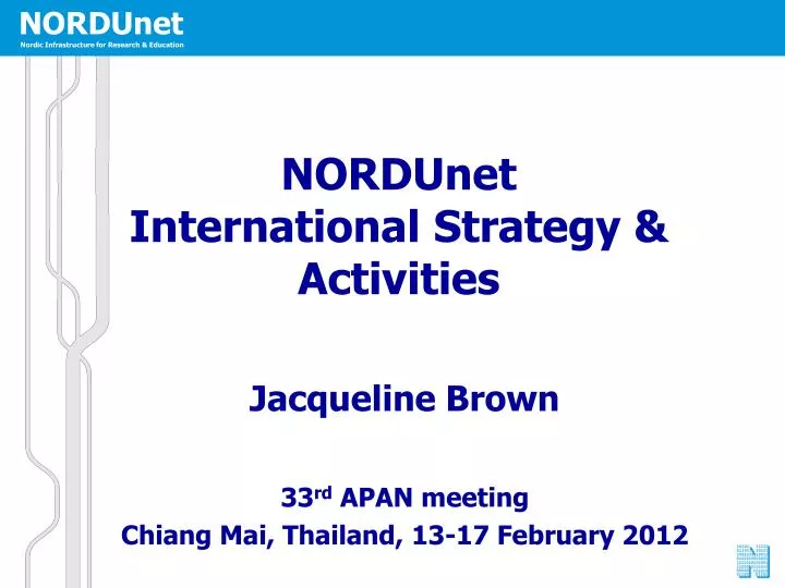 nordunet international strategy activities