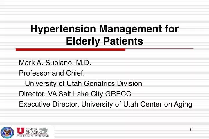 hypertension management for elderly patients